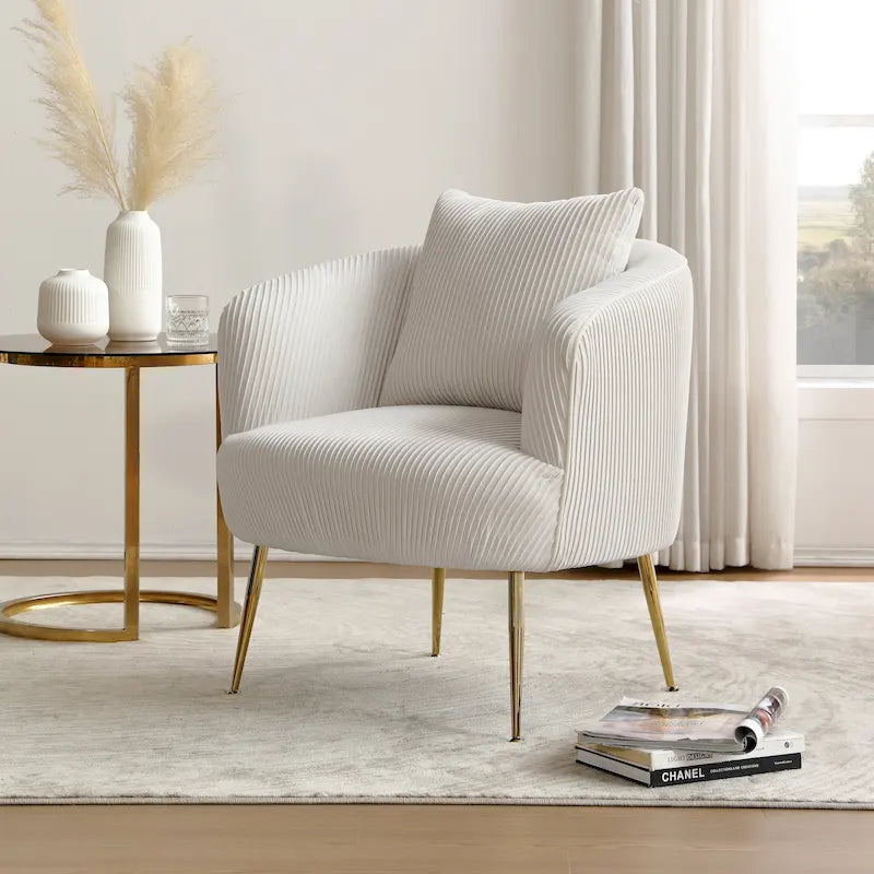 Modern Velvet Accent Barrel Chair