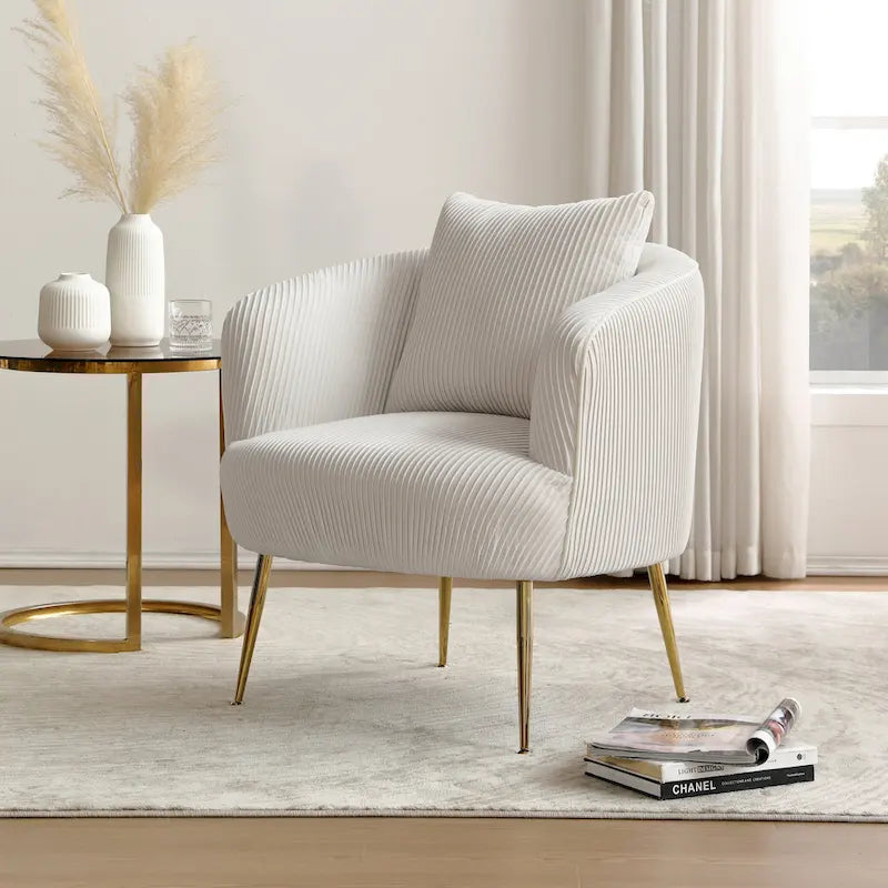 Modern Velvet Accent Barrel Chair