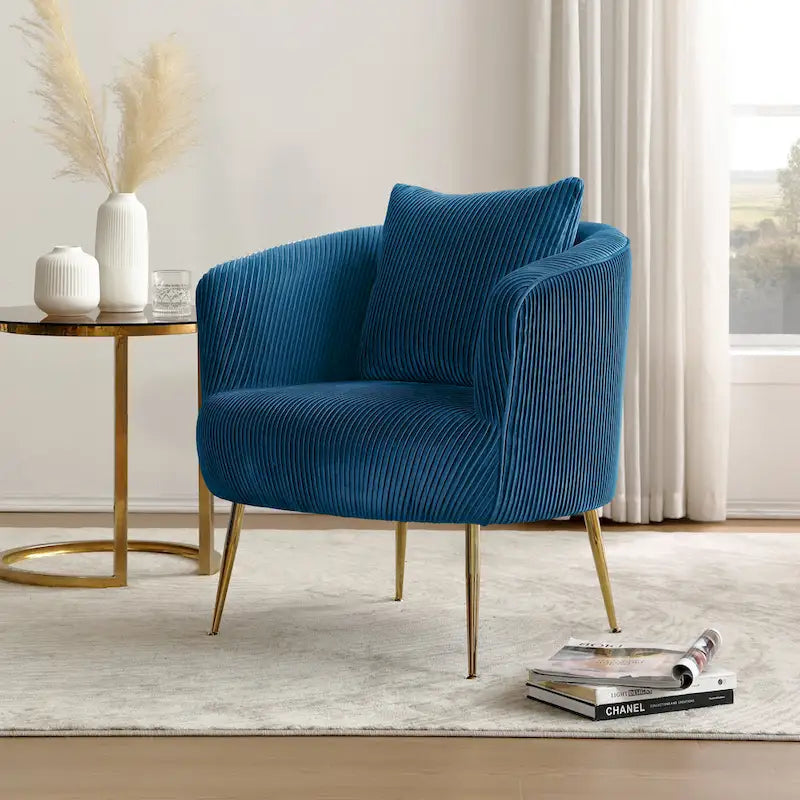 Modern Velvet Accent Barrel Chair