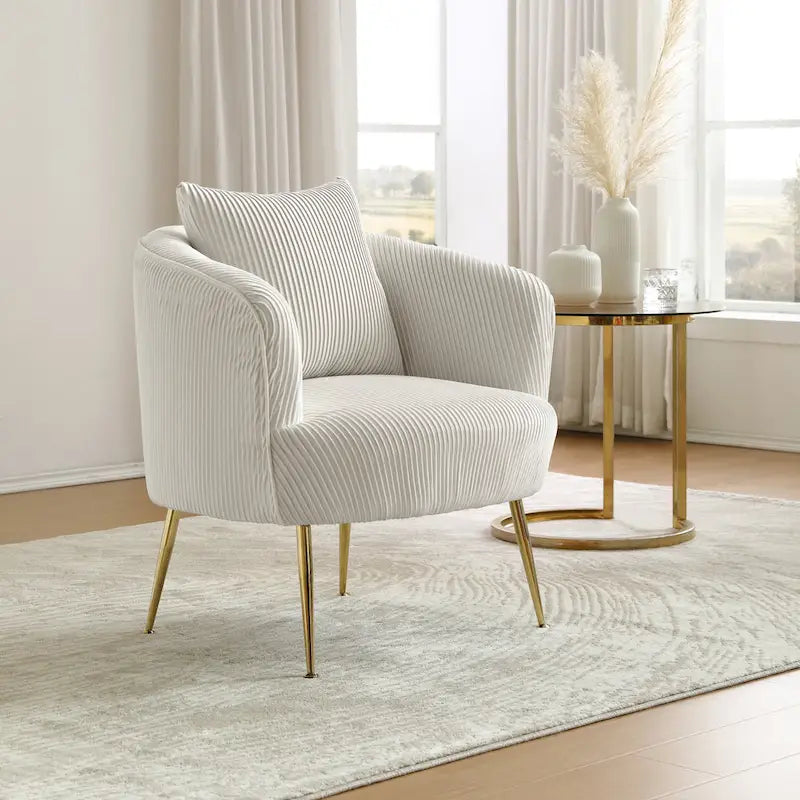 Modern Velvet Accent Barrel Chair