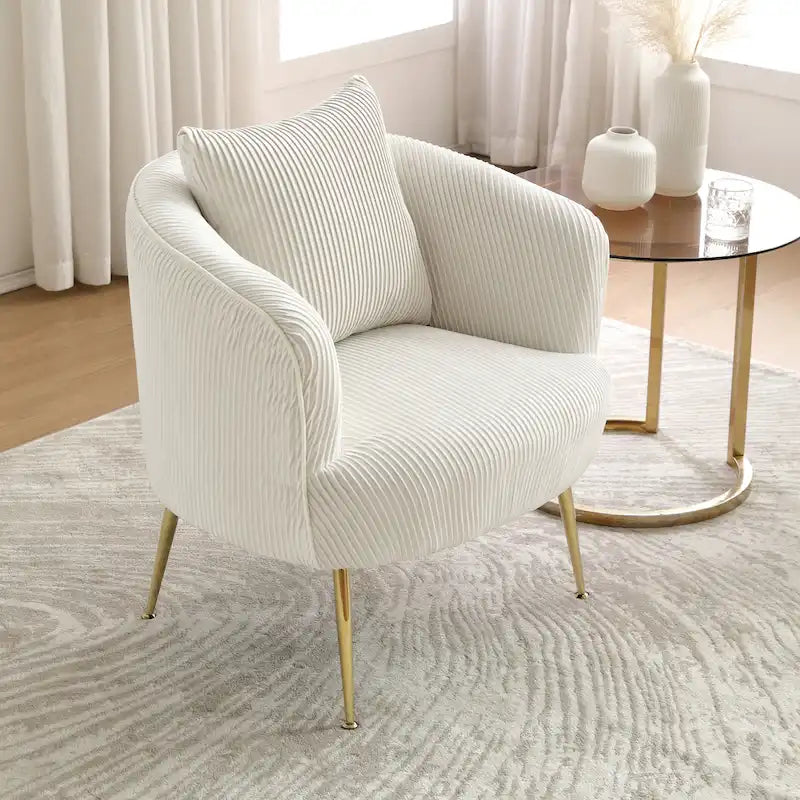 Modern Velvet Accent Barrel Chair