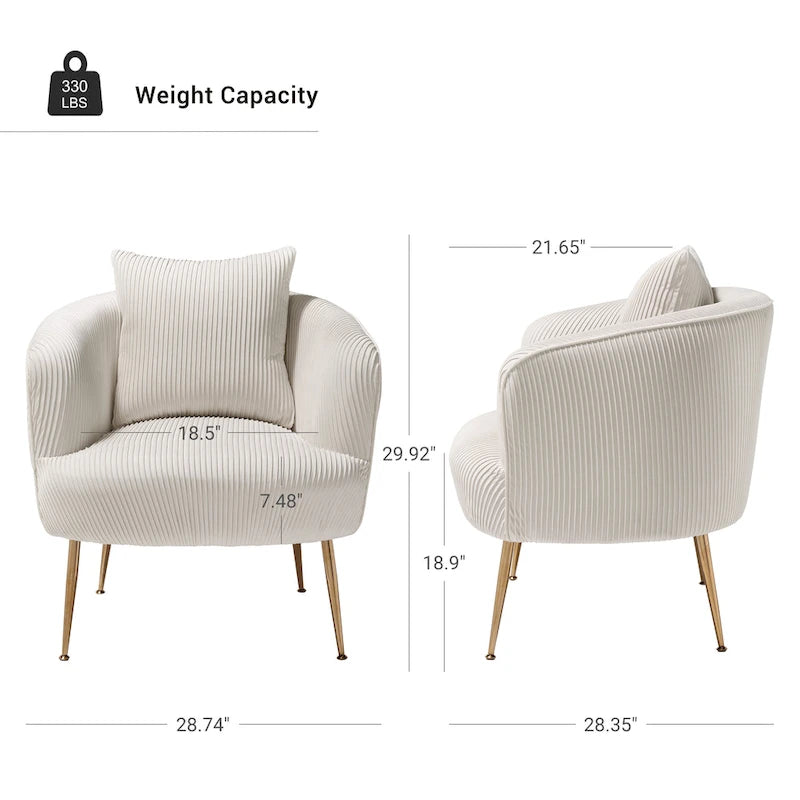 Modern Velvet Accent Barrel Chair