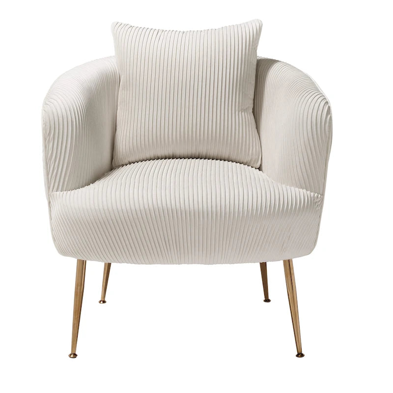 Modern Velvet Accent Barrel Chair