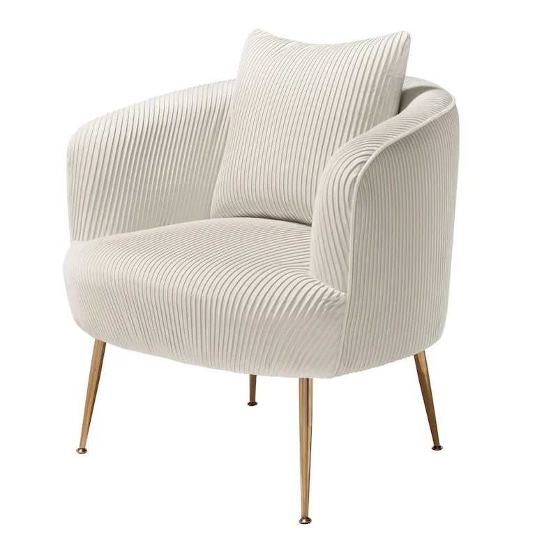 Modern Velvet Accent Barrel Chair
