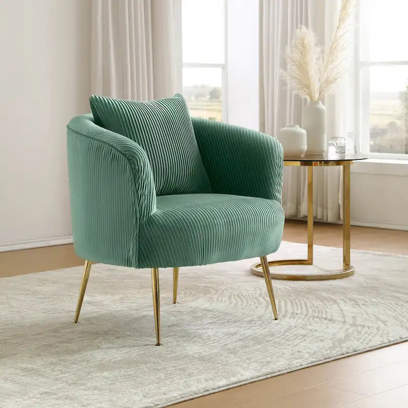 Modern Velvet Accent Barrel Chair
