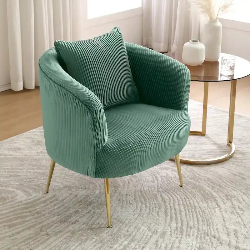Modern Velvet Accent Barrel Chair