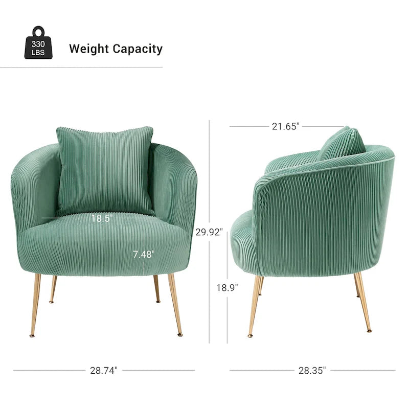 Modern Velvet Accent Barrel Chair