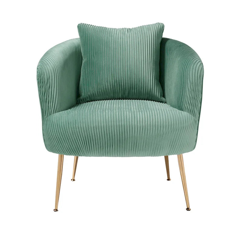 Modern Velvet Accent Barrel Chair