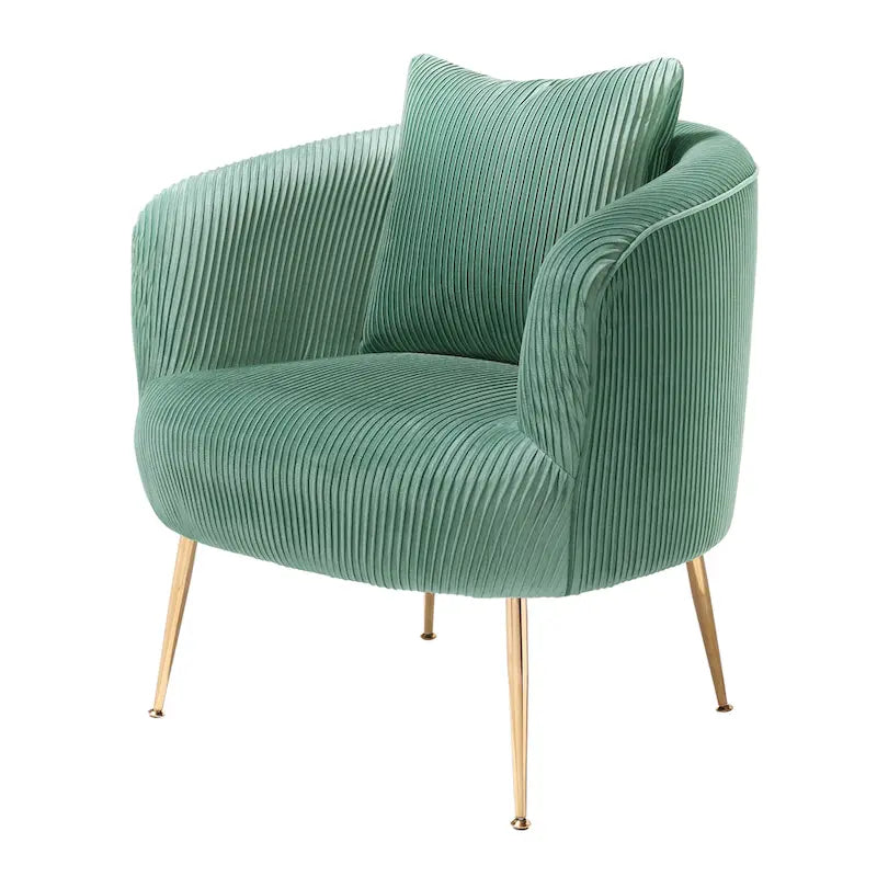 Modern Velvet Accent Barrel Chair
