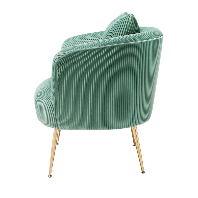 Modern Velvet Accent Barrel Chair