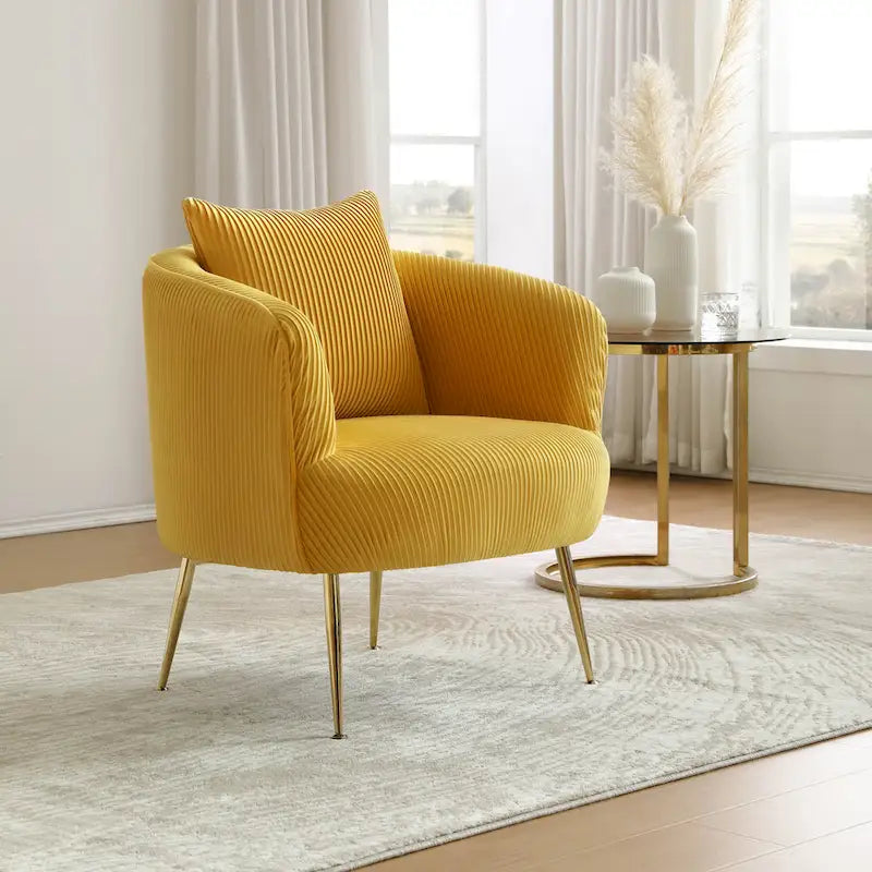 Modern Velvet Accent Barrel Chair