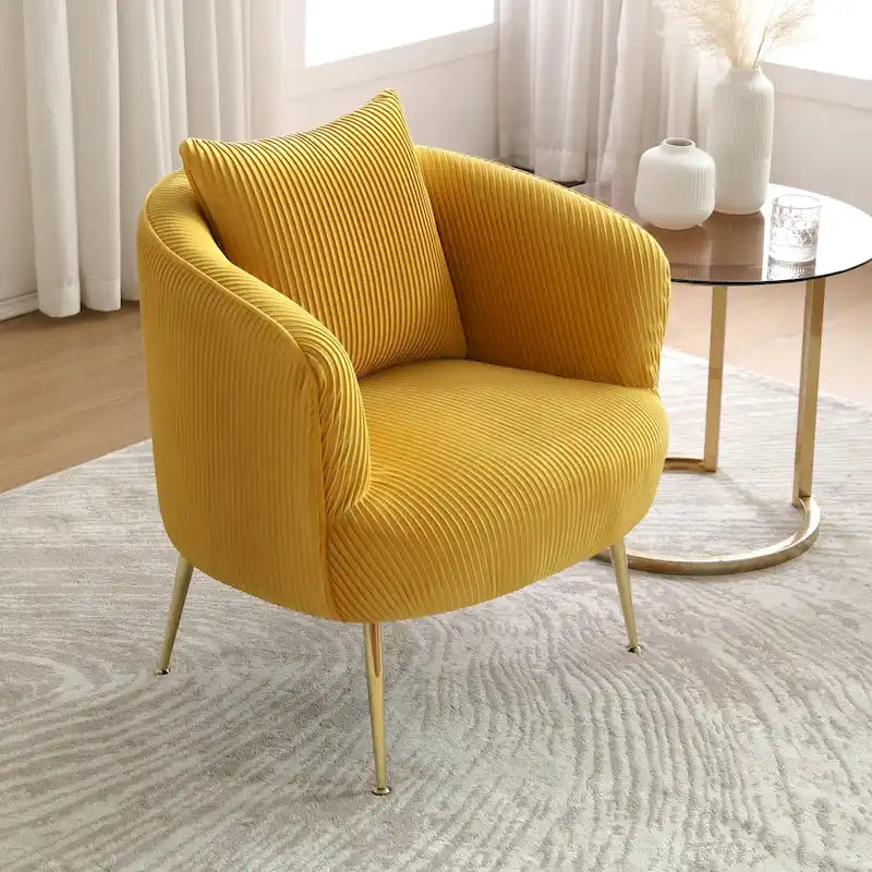 Modern Velvet Accent Barrel Chair