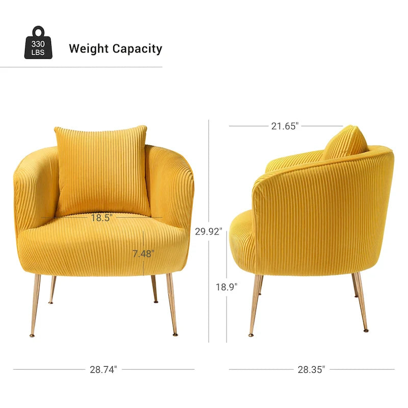 Modern Velvet Accent Barrel Chair