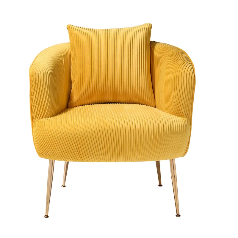 Modern Velvet Accent Barrel Chair