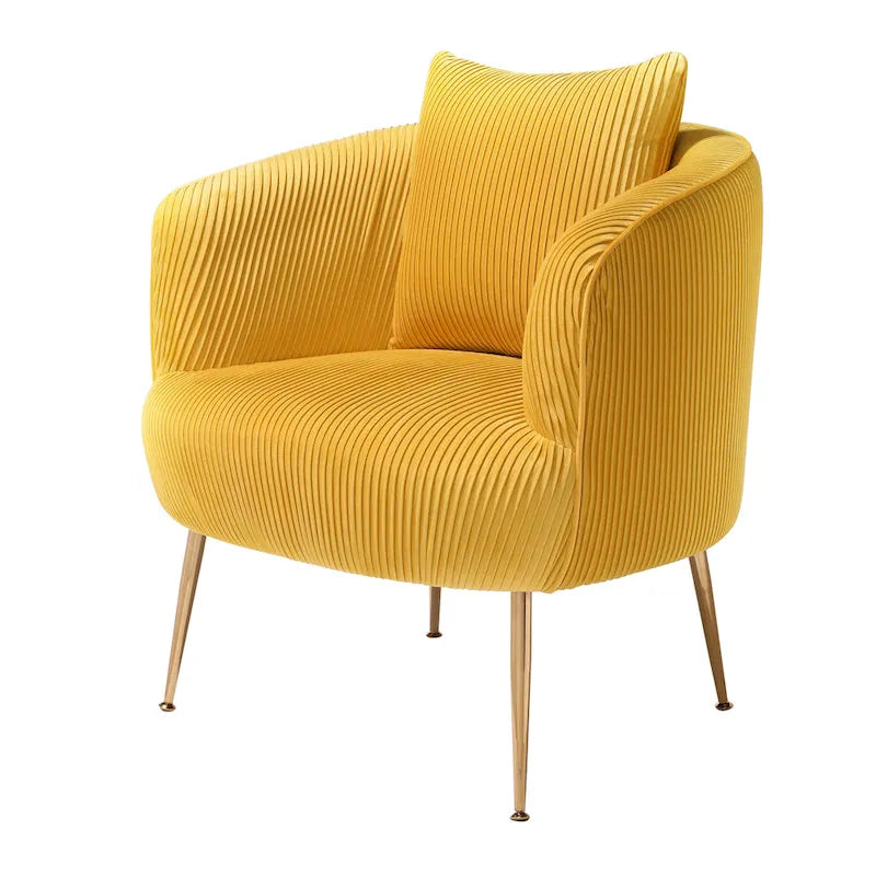 Modern Velvet Accent Barrel Chair