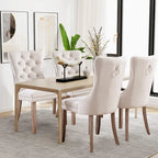Lot de 6 chaises de salle à manger de luxe, chaises de cuisine rembourrées en velours avec dossier et assise rembourrés et pieds en bois massif.