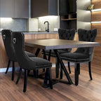 Lot de 6 chaises de salle à manger de luxe, chaises de cuisine rembourrées en velours avec dossier et assise rembourrés et pieds en bois massif.