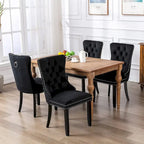 Lot de 6 chaises de salle à manger de luxe, chaises de cuisine rembourrées en velours avec dossier et assise rembourrés et pieds en bois massif.