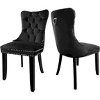 Lot de 6 chaises de salle à manger de luxe, chaises de cuisine rembourrées en velours avec dossier et assise rembourrés et pieds en bois massif.