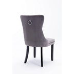 Lot de 6 chaises de salle à manger de luxe, chaises de cuisine rembourrées en velours avec dossier et assise rembourrés et pieds en bois massif.