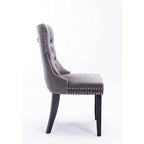 Lot de 6 chaises de salle à manger de luxe, chaises de cuisine rembourrées en velours avec dossier et assise rembourrés et pieds en bois massif.