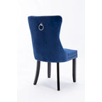 Lot de 6 chaises de salle à manger de luxe, chaises de cuisine rembourrées en velours avec dossier et assise rembourrés et pieds en bois massif.