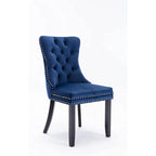 Lot de 6 chaises de salle à manger de luxe, chaises de cuisine rembourrées en velours avec dossier et assise rembourrés et pieds en bois massif.