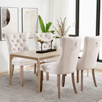 Lot de 6 chaises de salle à manger de luxe, chaises de cuisine rembourrées en velours avec dossier et assise rembourrés et pieds en bois massif.
