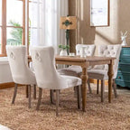 Lot de 6 chaises de salle à manger de luxe, chaises de cuisine rembourrées en velours avec dossier et assise rembourrés et pieds en bois massif.