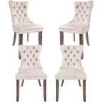 Lot de 6 chaises de salle à manger de luxe, chaises de cuisine rembourrées en velours avec dossier et assise rembourrés et pieds en bois massif.