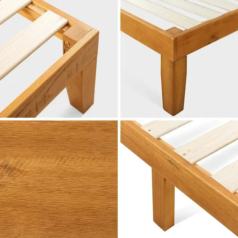 Minimalist Country Style Pine Wood Platform Bed