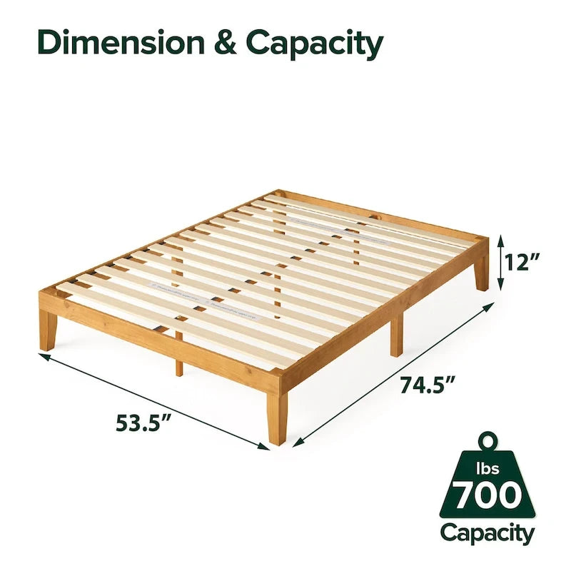 Minimalist Country Style Pine Wood Platform Bed