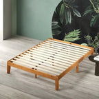 Lit plate-forme en pin de style campagnard minimaliste