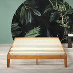 Lit plate-forme en pin de style campagnard minimaliste