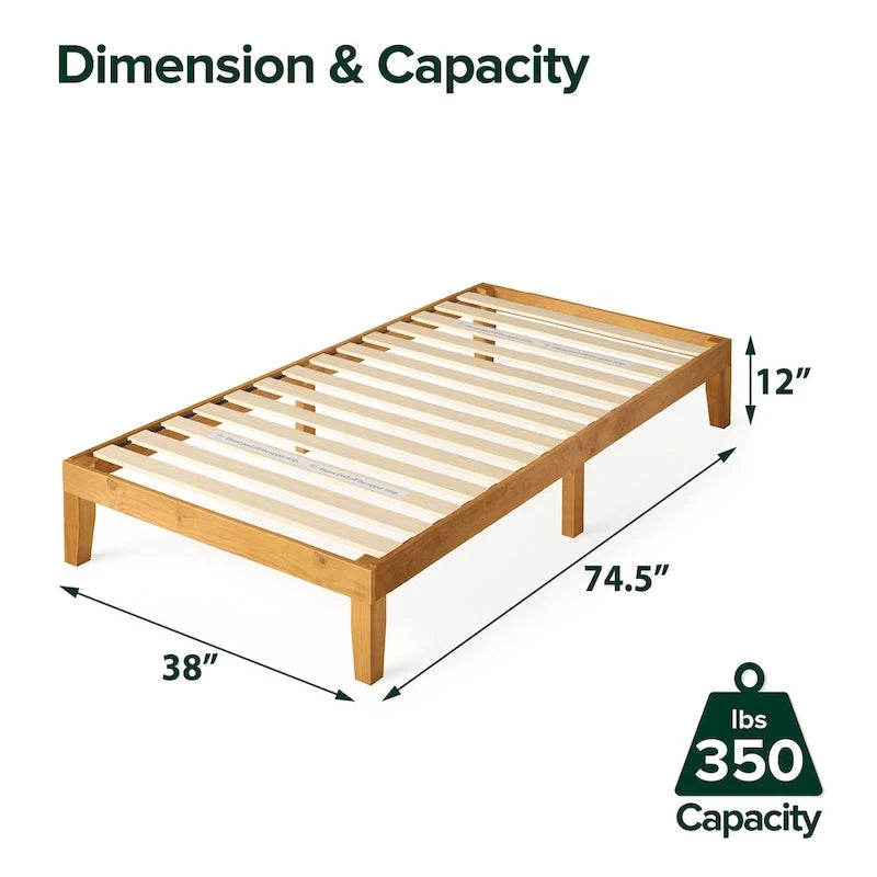 Minimalist Country Style Pine Wood Platform Bed