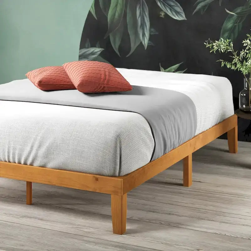Minimalist Country Style Pine Wood Platform Bed
