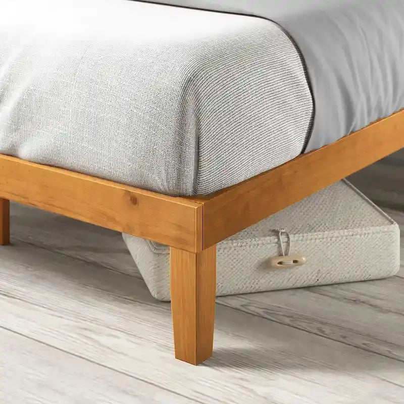 Minimalist Country Style Pine Wood Platform Bed