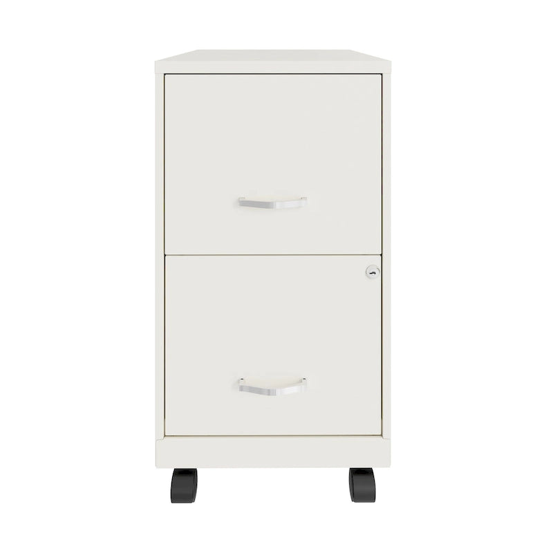 18 2 Drawer Mobile Vertical File Cabinet, Pearl White