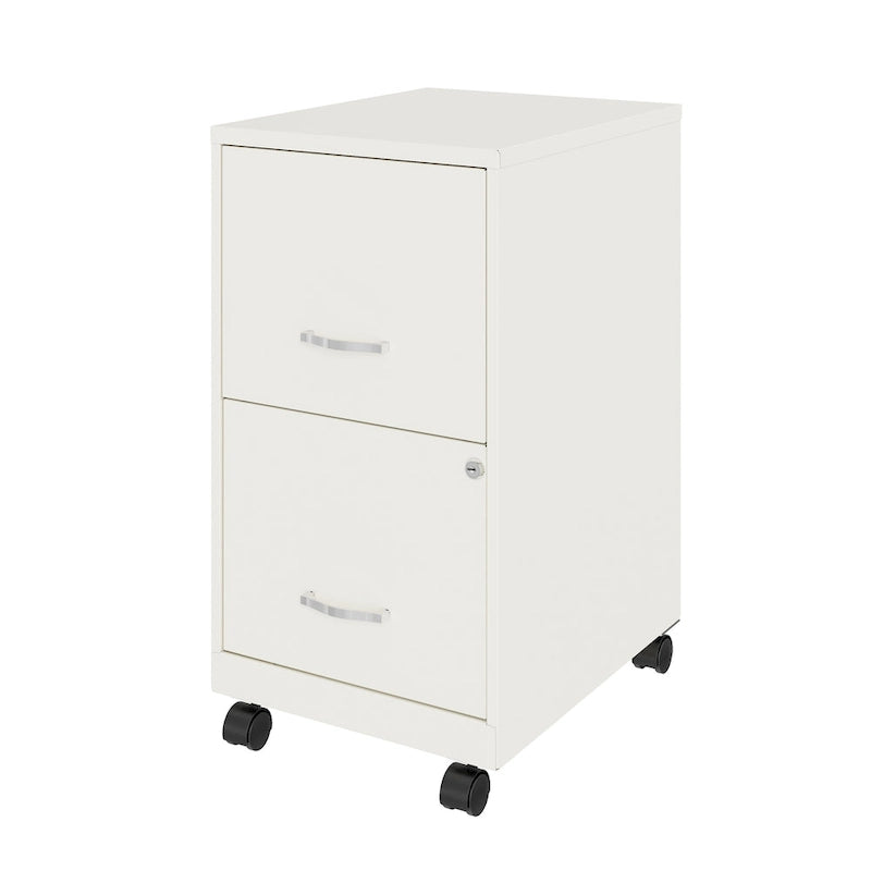 18 2 Drawer Mobile Vertical File Cabinet, Pearl White
