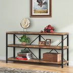 Meuble TV console à 3 niveaux avec étagères de rangement, table de canapé