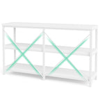 Meuble TV console à 3 niveaux avec étagères de rangement, table de canapé