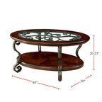 Table basse en bois avec cadre en métal au fini cerisier brun