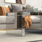 Table basse rectangulaire en verre miroir Glam Argent