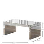 Table basse rectangulaire en verre miroir Glam Argent