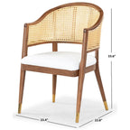 Chaise de salle à manger en rotin - 23,4 L x 22,8 P x 33,6 H - 23 L x 23 P x 34 H