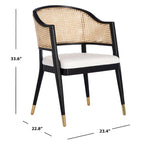 Chaise de salle à manger en rotin - 23,4 L x 22,8 P x 33,6 H - 23 L x 23 P x 34 H