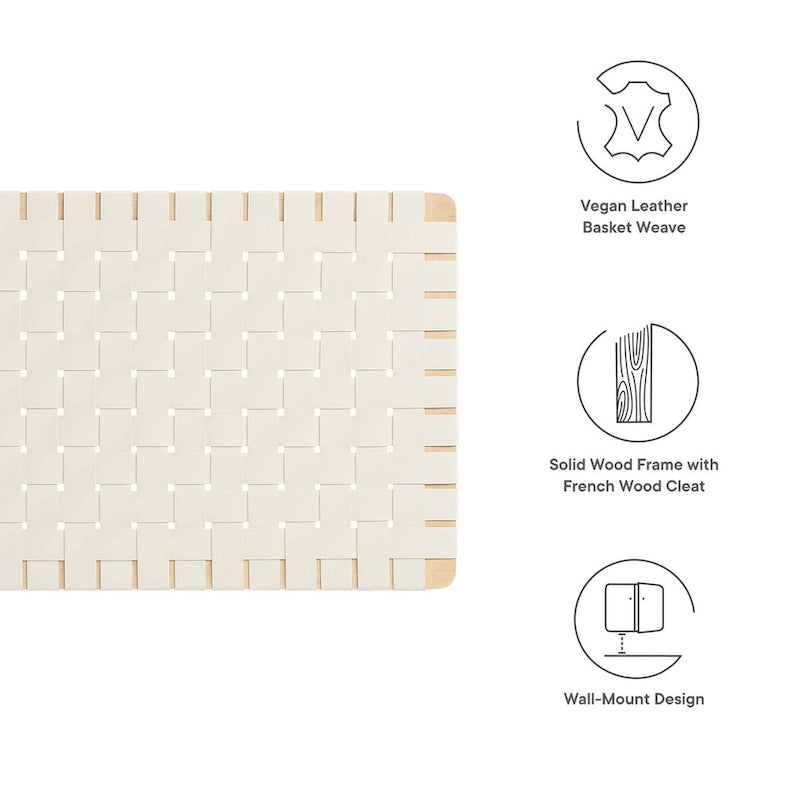 Wall-mounted double/standard double/large/extra-large vegan leather woven headboard