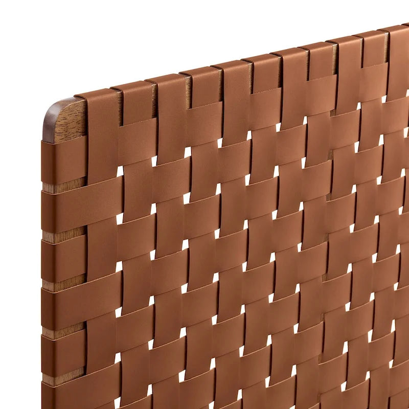 Wall-mounted double/standard double/large/extra-large vegan leather woven headboard