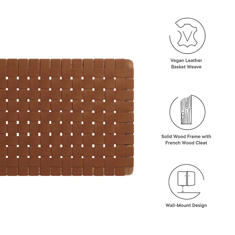 Wall-mounted double/standard double/large/extra-large vegan leather woven headboard