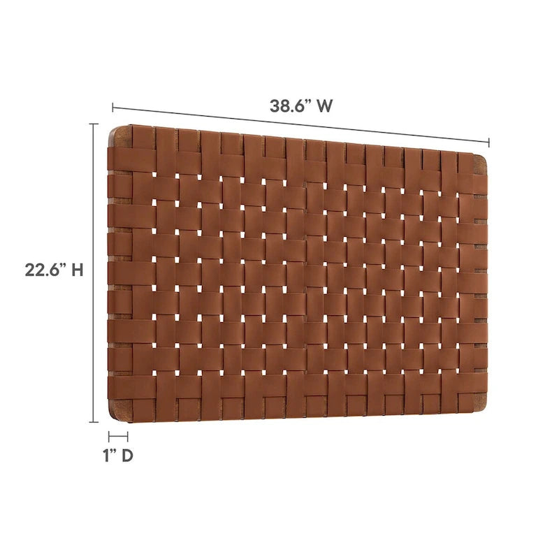 Wall-mounted double/standard double/large/extra-large vegan leather woven headboard